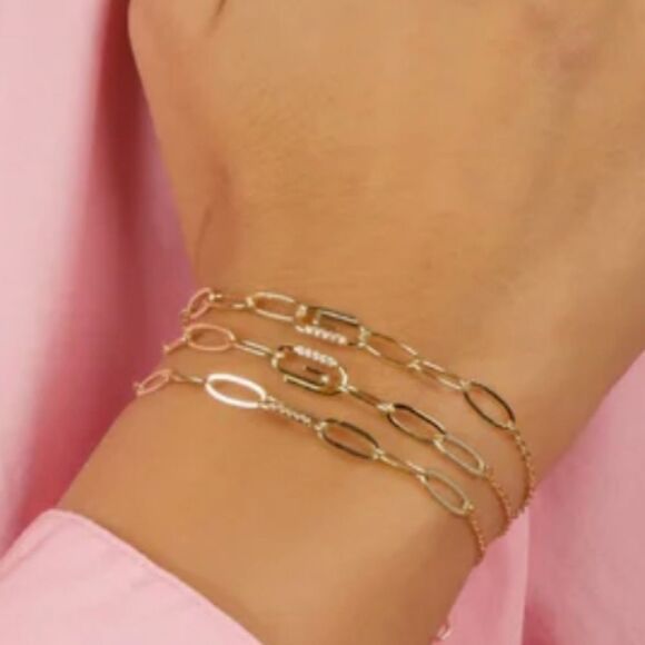 ADINA EDEN Paperclip safety pin pave bracelet NEW SOLD OUT - Picture 7 of 13